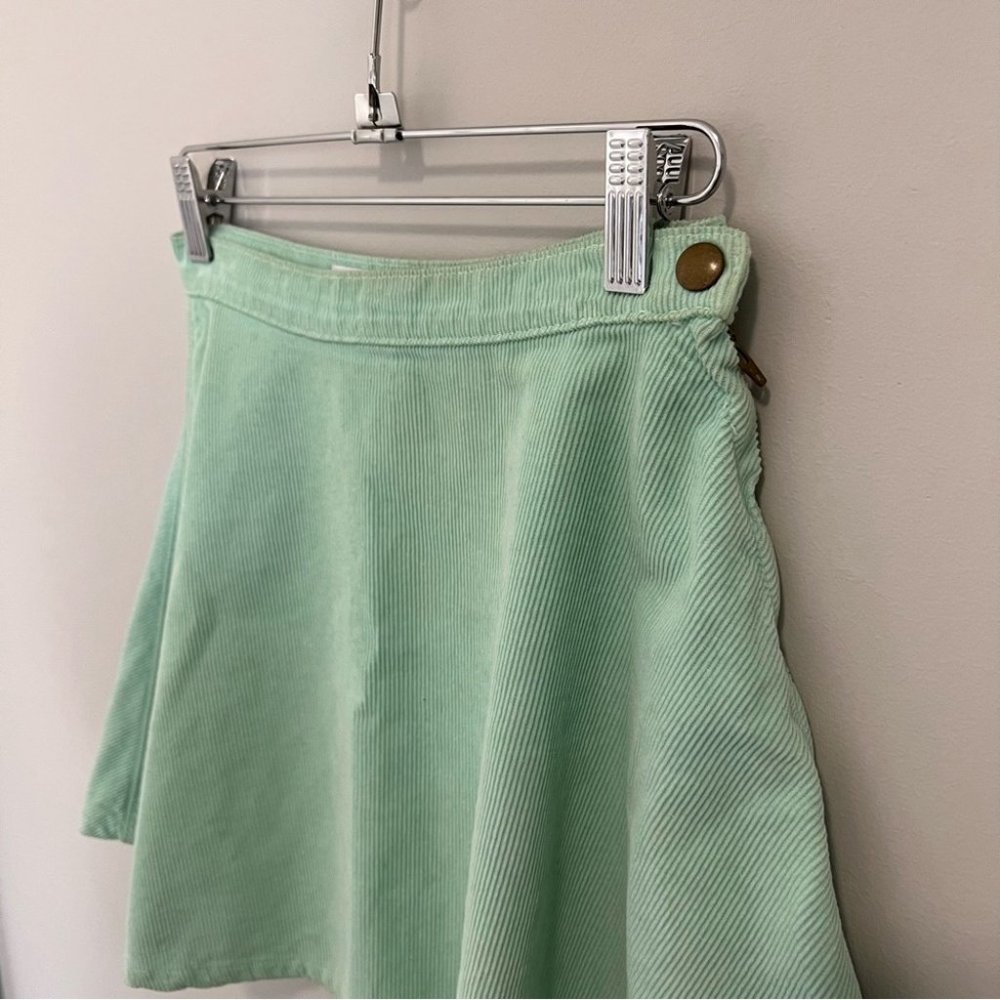 American Apparel Corduroy Mini Circle Skirt Turquoise - Picture 6 of 13